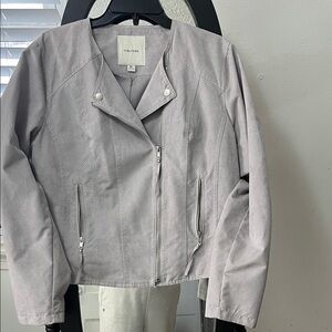 Maurices Light Gray Faux Leather Jacket